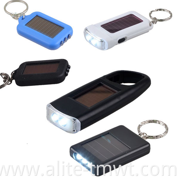 LED Rechargeable Solar Power Flashlight Keychain